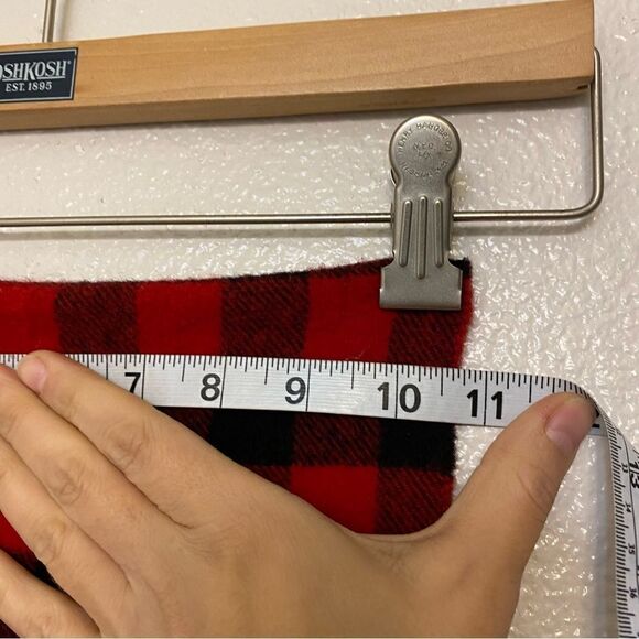 Fredrick and Nelson red buffalo plaid 100% wool made in Italy unisex scarf 11x54 - Picture 5 of 10